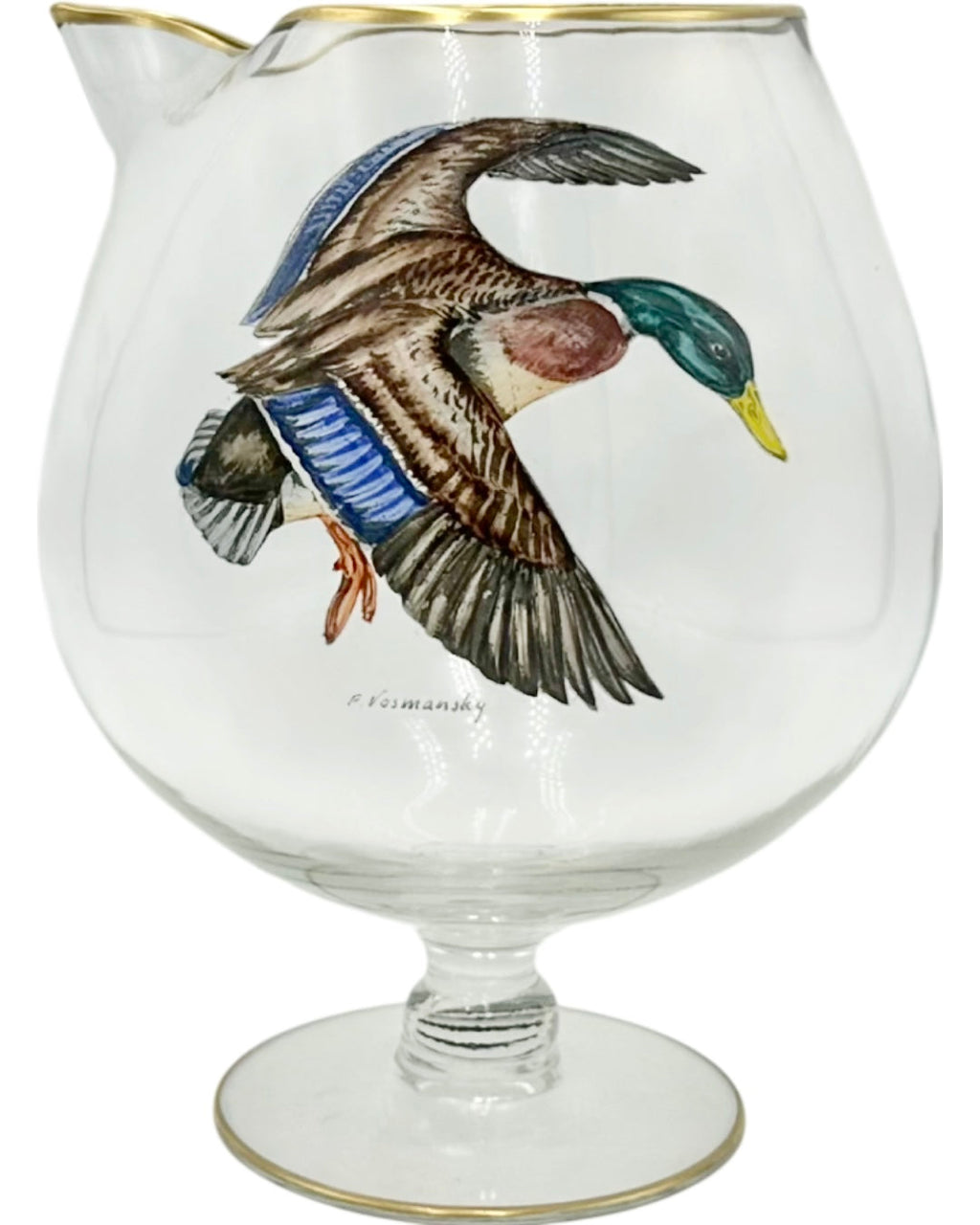 Vintage Set 3 Frank Vosmansky Duck Cocktail Pitcher & Shot Glasses