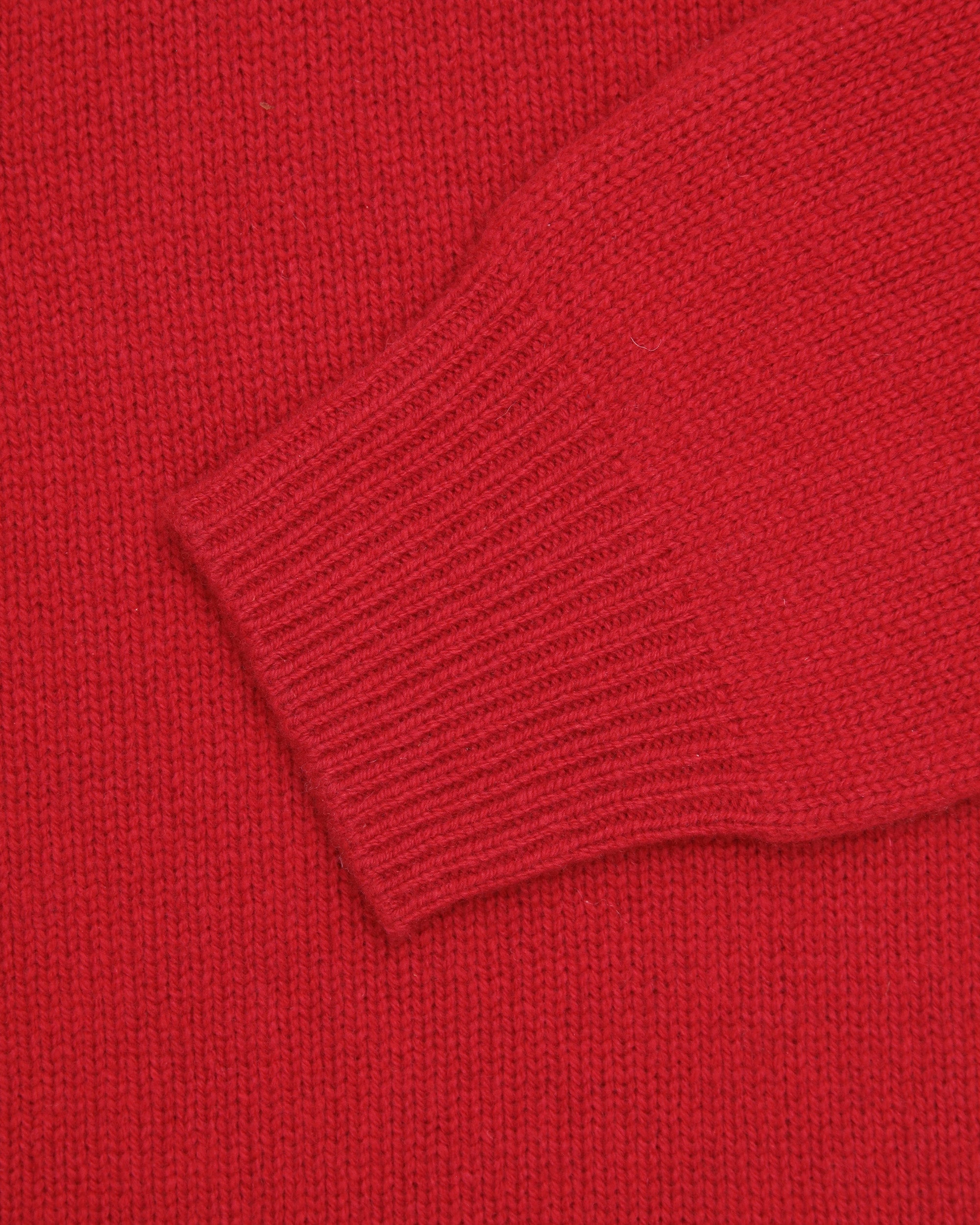 Red Lambswool Cardigan Sweater