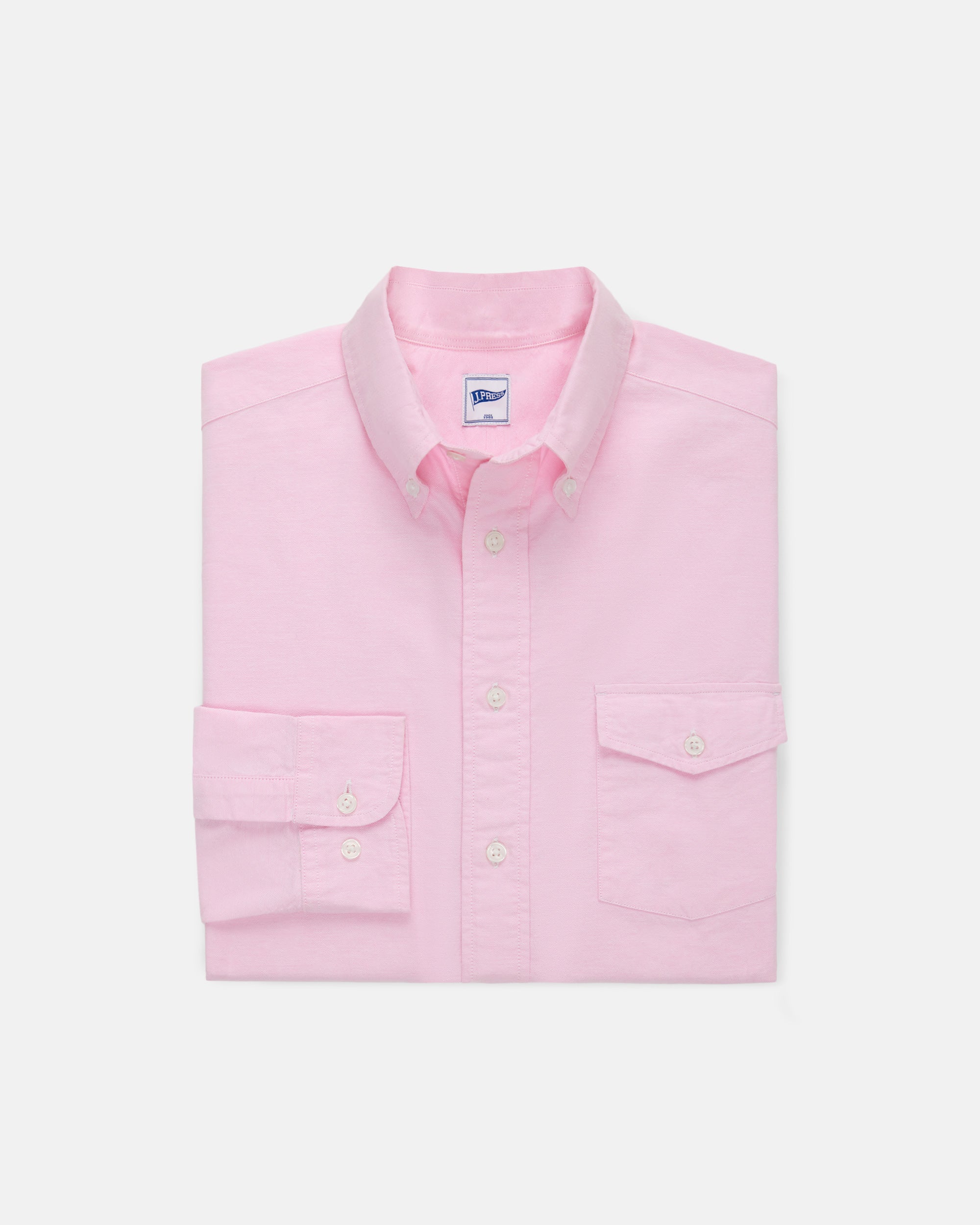 Pink Enzyme-Washed Oxford Sport Shirt - Trim Fit