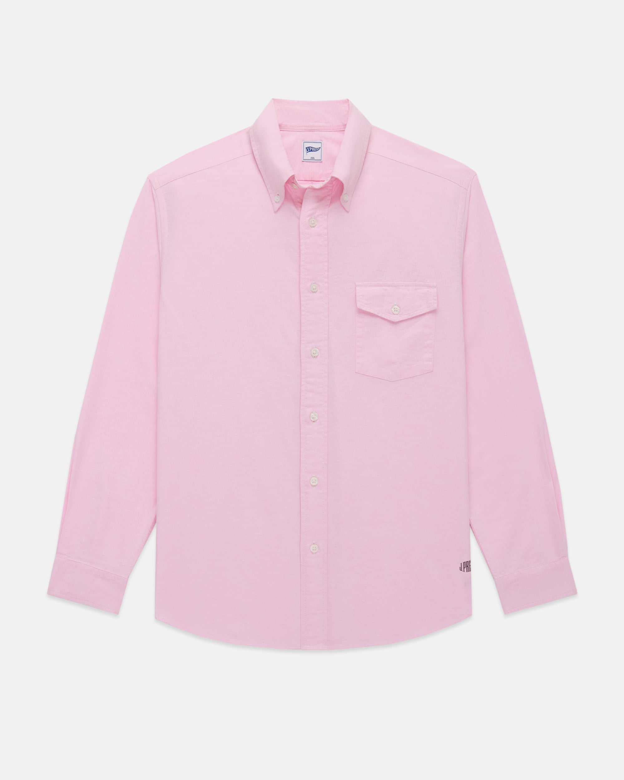Pink Enzyme-Washed Oxford Sport Shirt - Trim Fit
