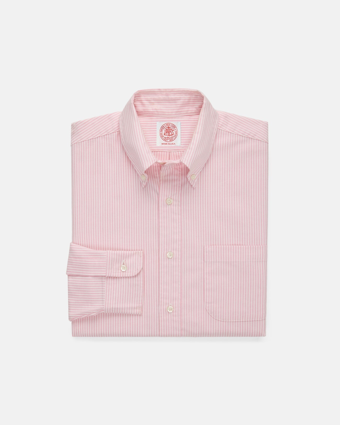 Made-in-USA Pink University Stripe Oxford Cloth Shirt  - Classic Fit