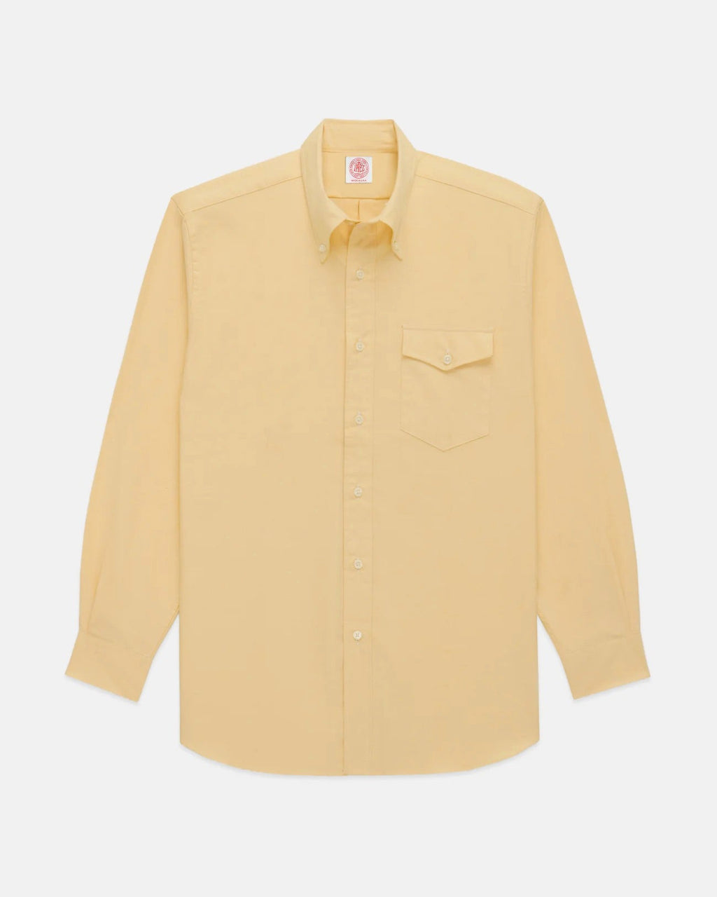 Made-in-USA Flap Pocket Vintage Yellow Oxford Cloth Button Down Shirt - Classic Fit