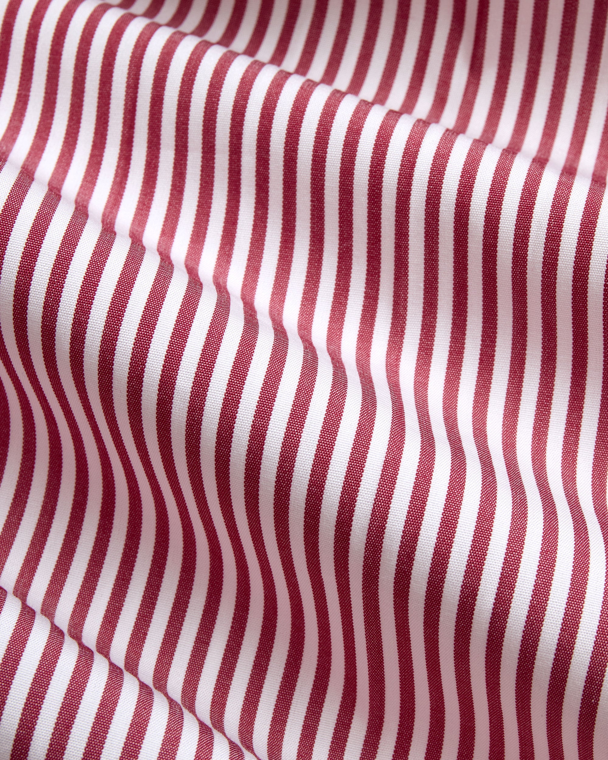 Made-in-USA Thomas Mason Red Bengal Stripe Spread Collar Dress Shirt - Classic Fit