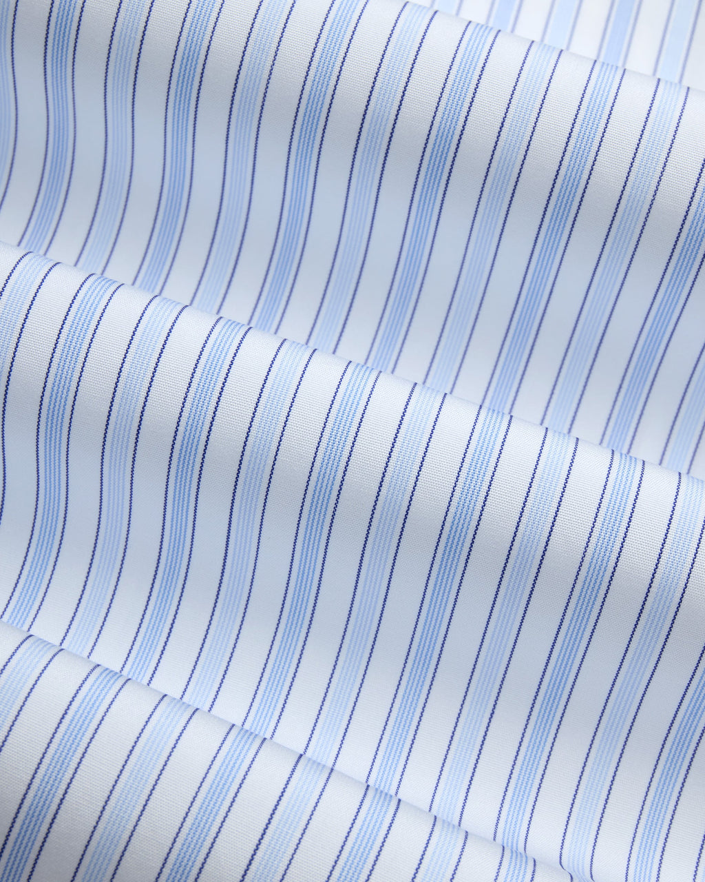 Made-in-USA Thomas Mason Blue Shadow Stripe Poplin Dress Shirt - Classic Fit