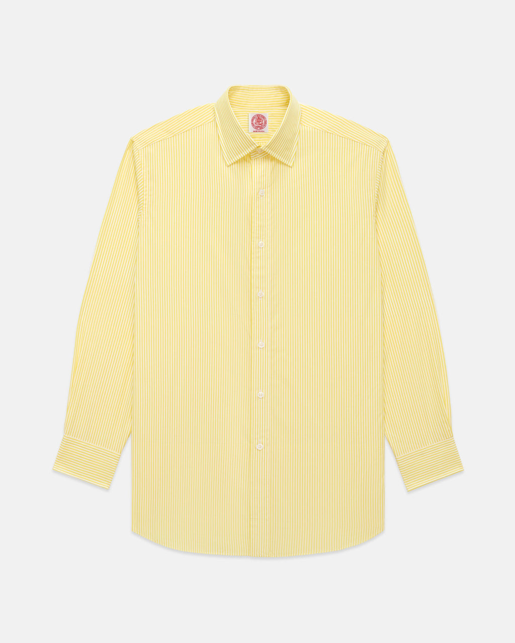 Made-in-USA Thomas Mason Yellow Bengal Stripe Spread Collar Dress Shirt - Classic Fit