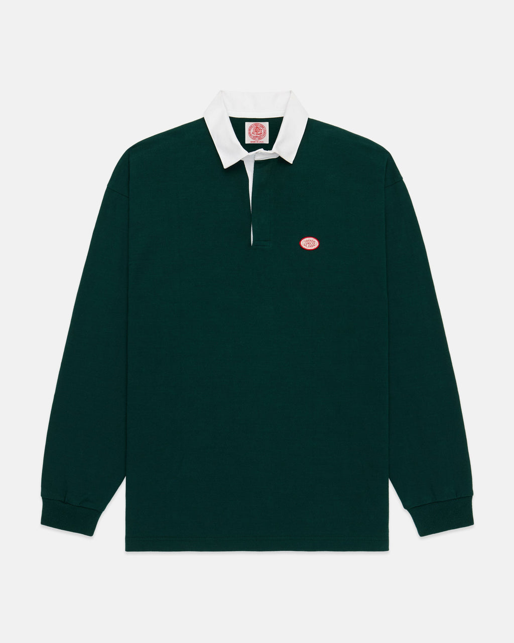 Made-in-USA Solid Hunter Green J. Press Seal Rugby Shirt