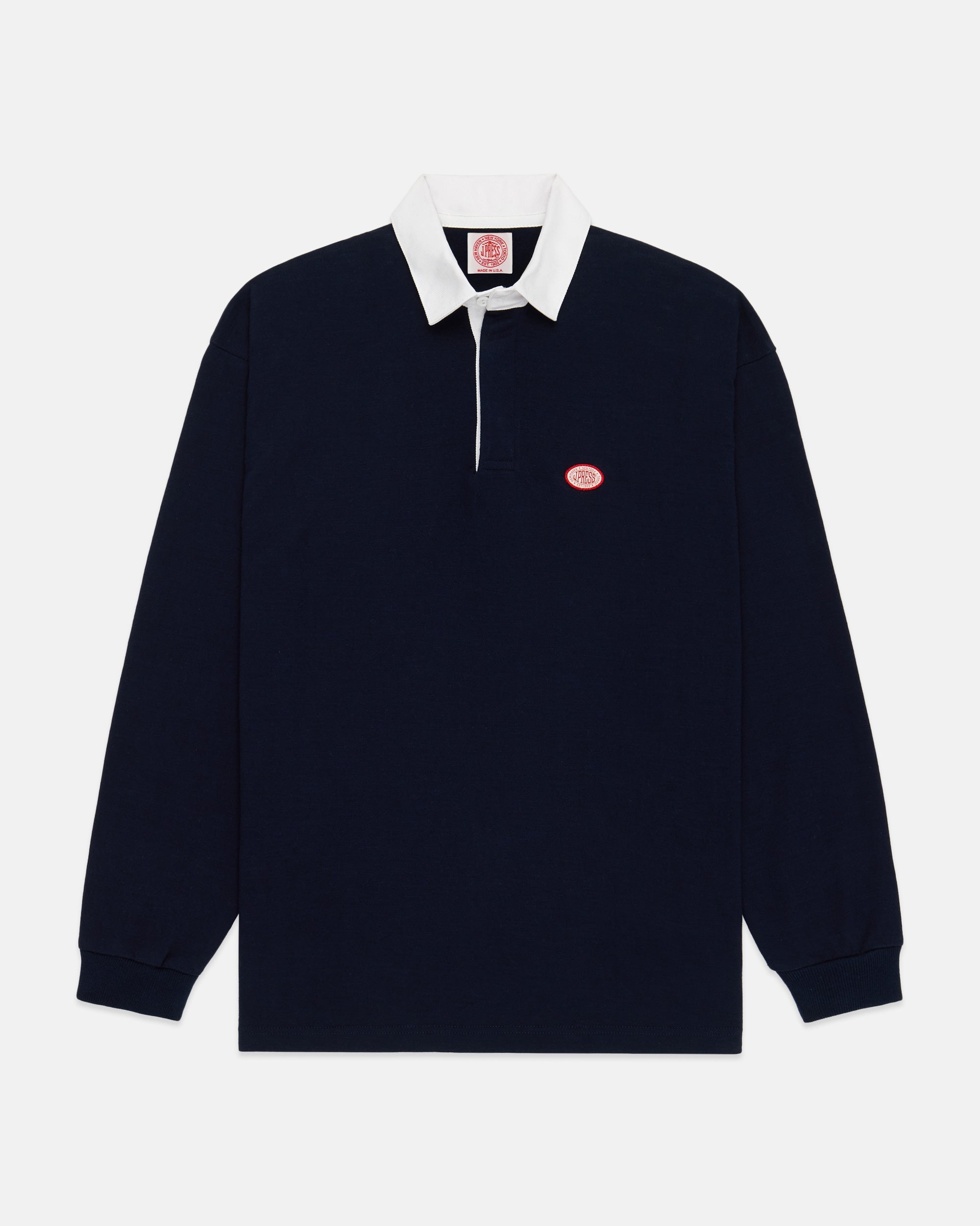 Made-in-USA Solid Navy J. Press Seal Rugby Shirt