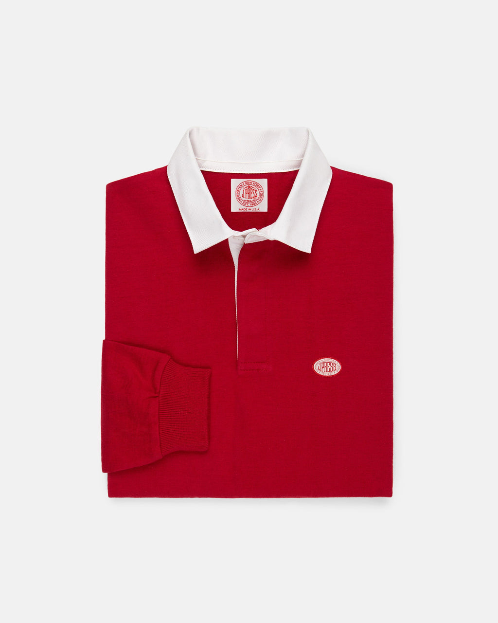 Made-in-USA Solid Red J. Press Seal Rugby Shirt