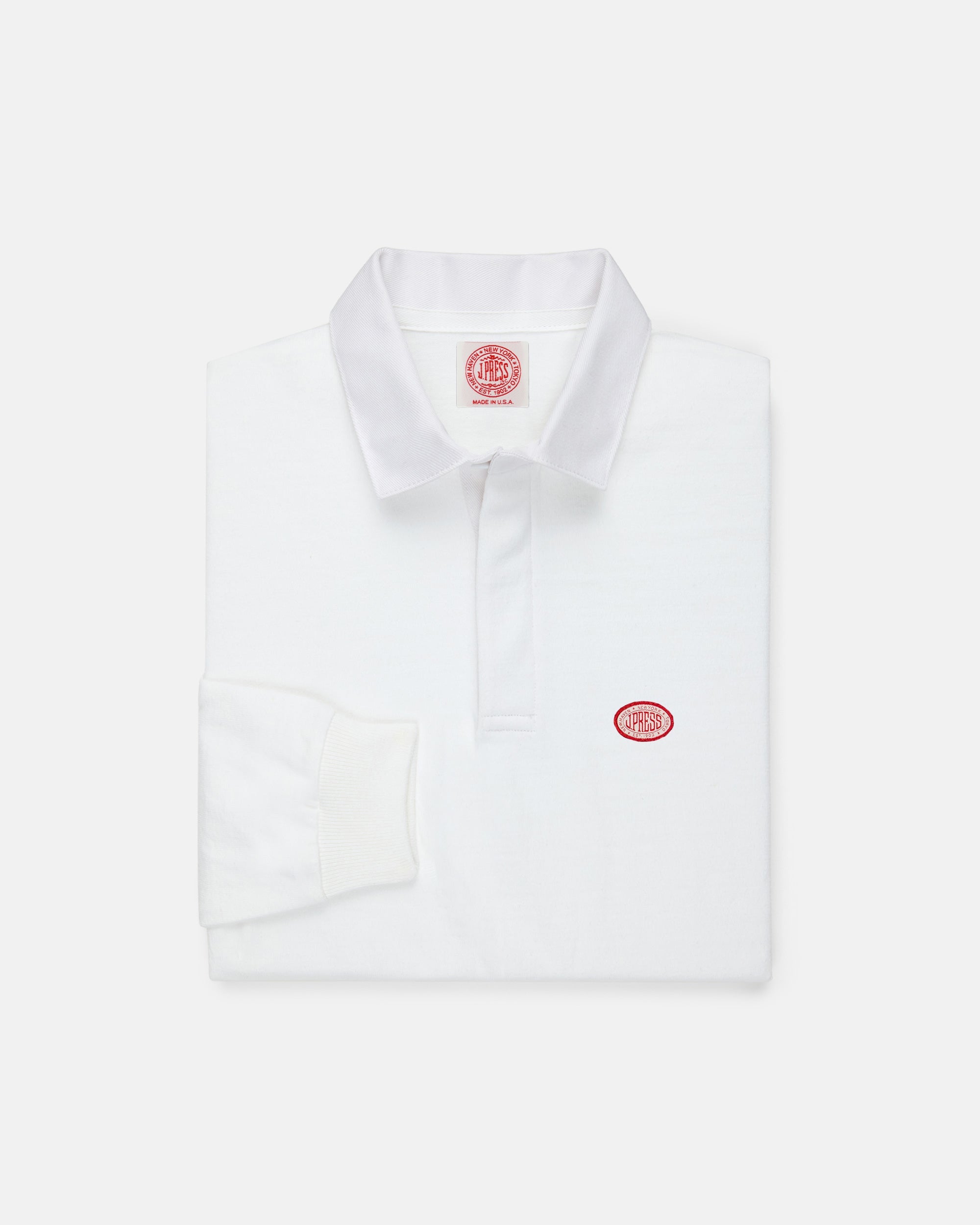 Made-in-USA Solid White J. Press Seal Rugby Shirt