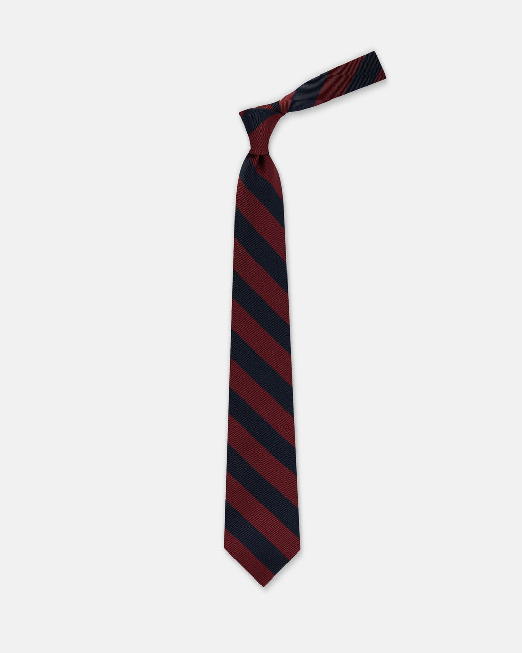 Made-in-USA Navy & Burgundy Guard Stripe Silk Repp Tie