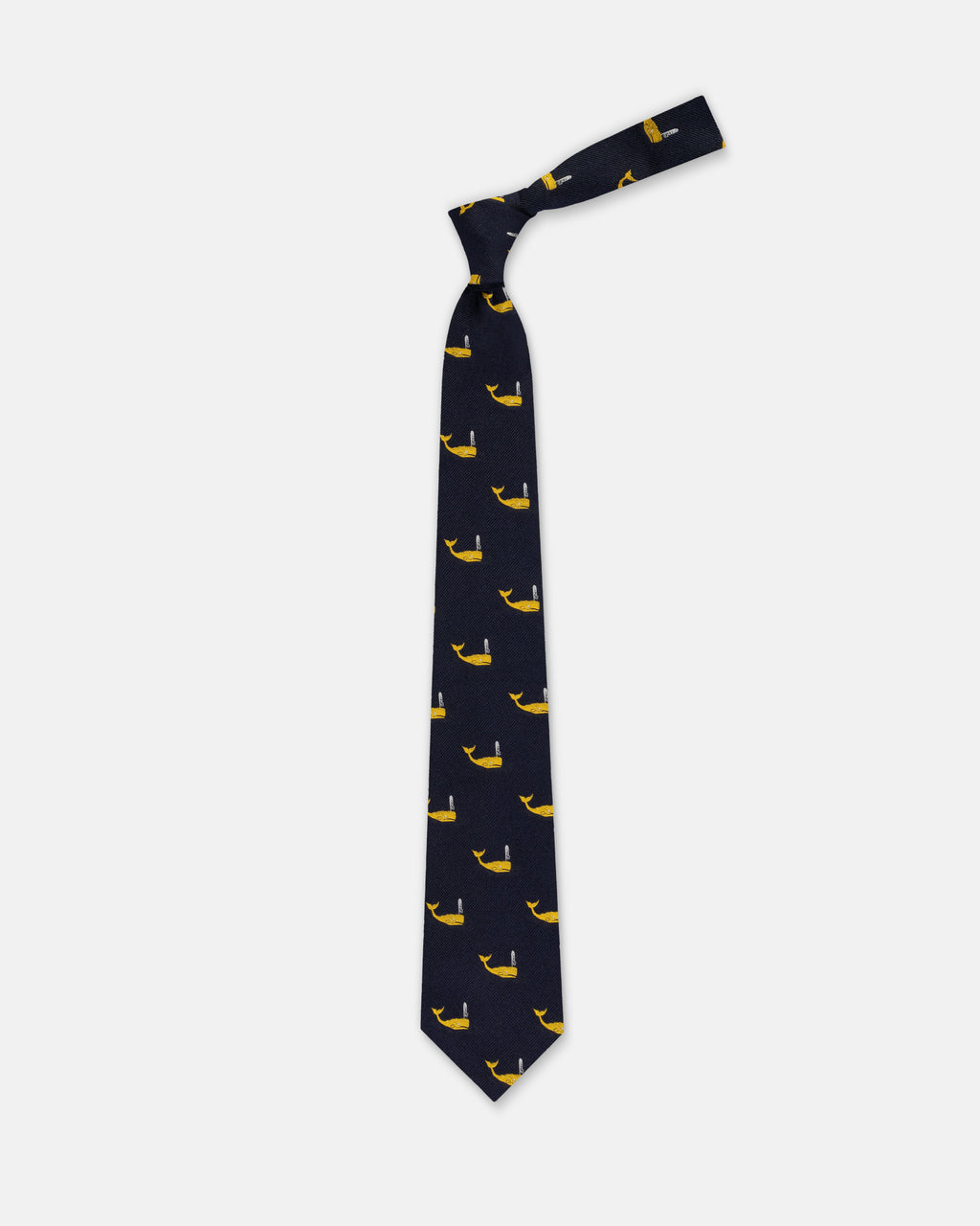 Made-in-USA Navy Whales Club Tie