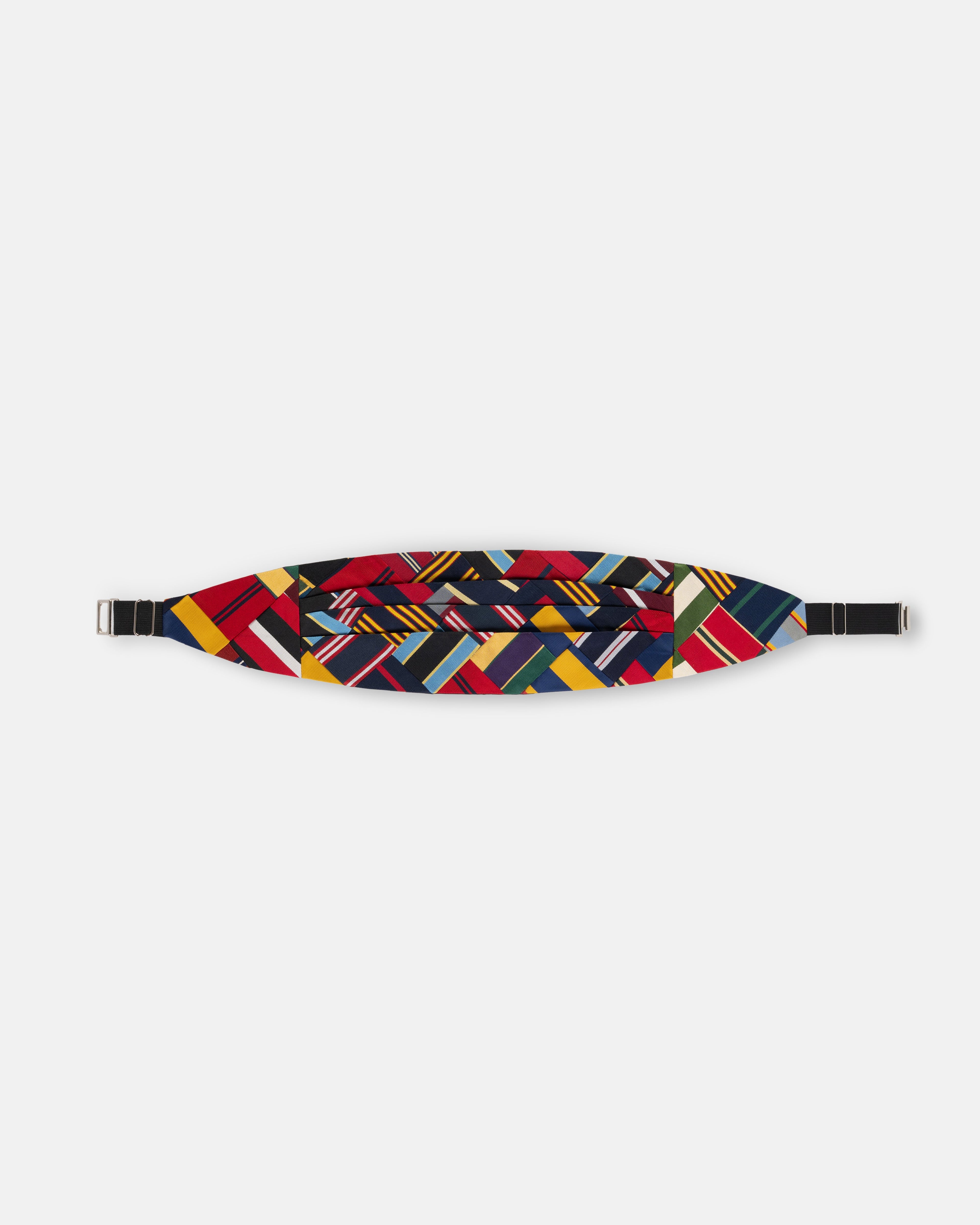 Made-in-USA Patchwork Silk Repp Cummerbund