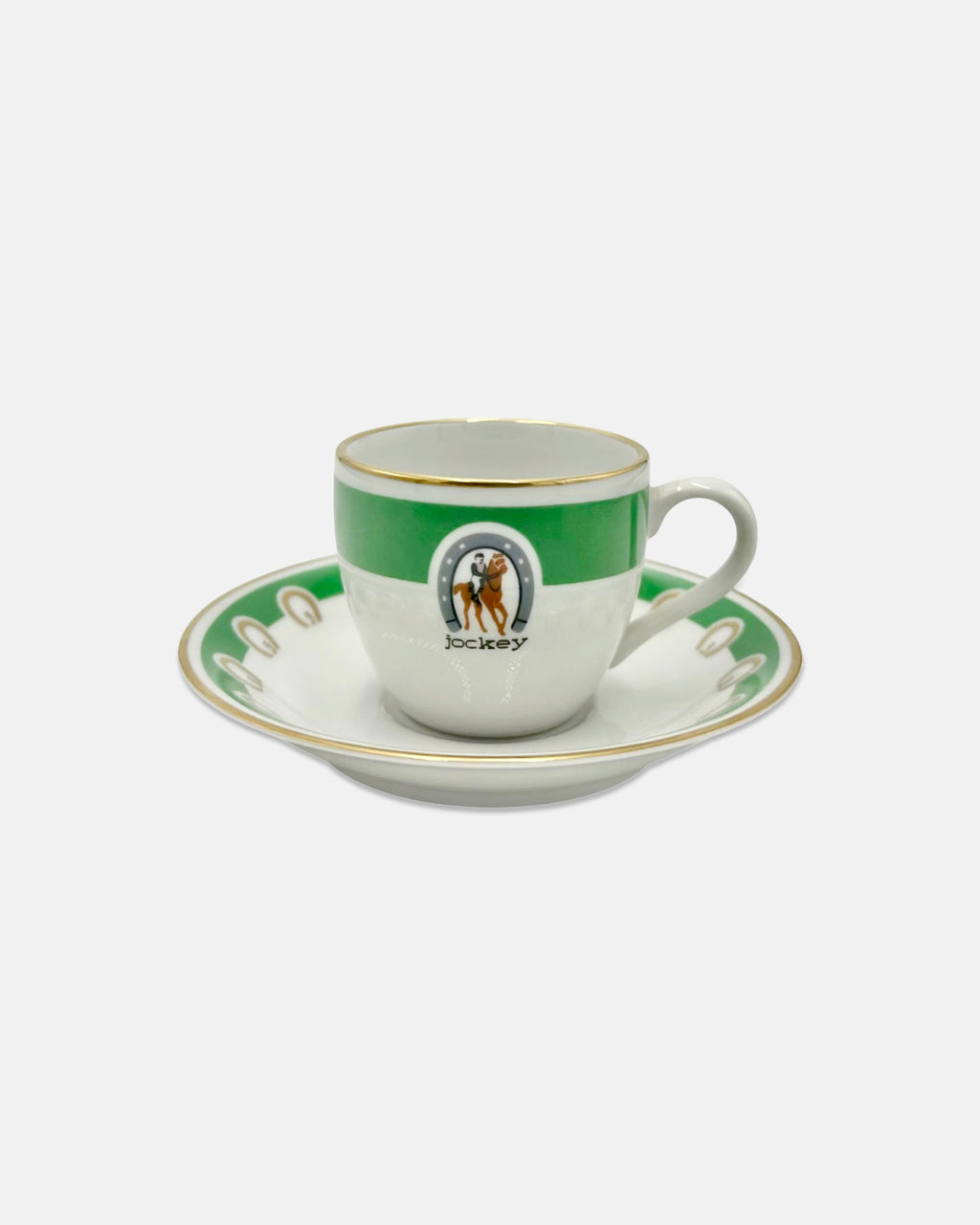 Vintage Jockey Restaurant Madrid Equestrian Demitasse Cup & Saucer