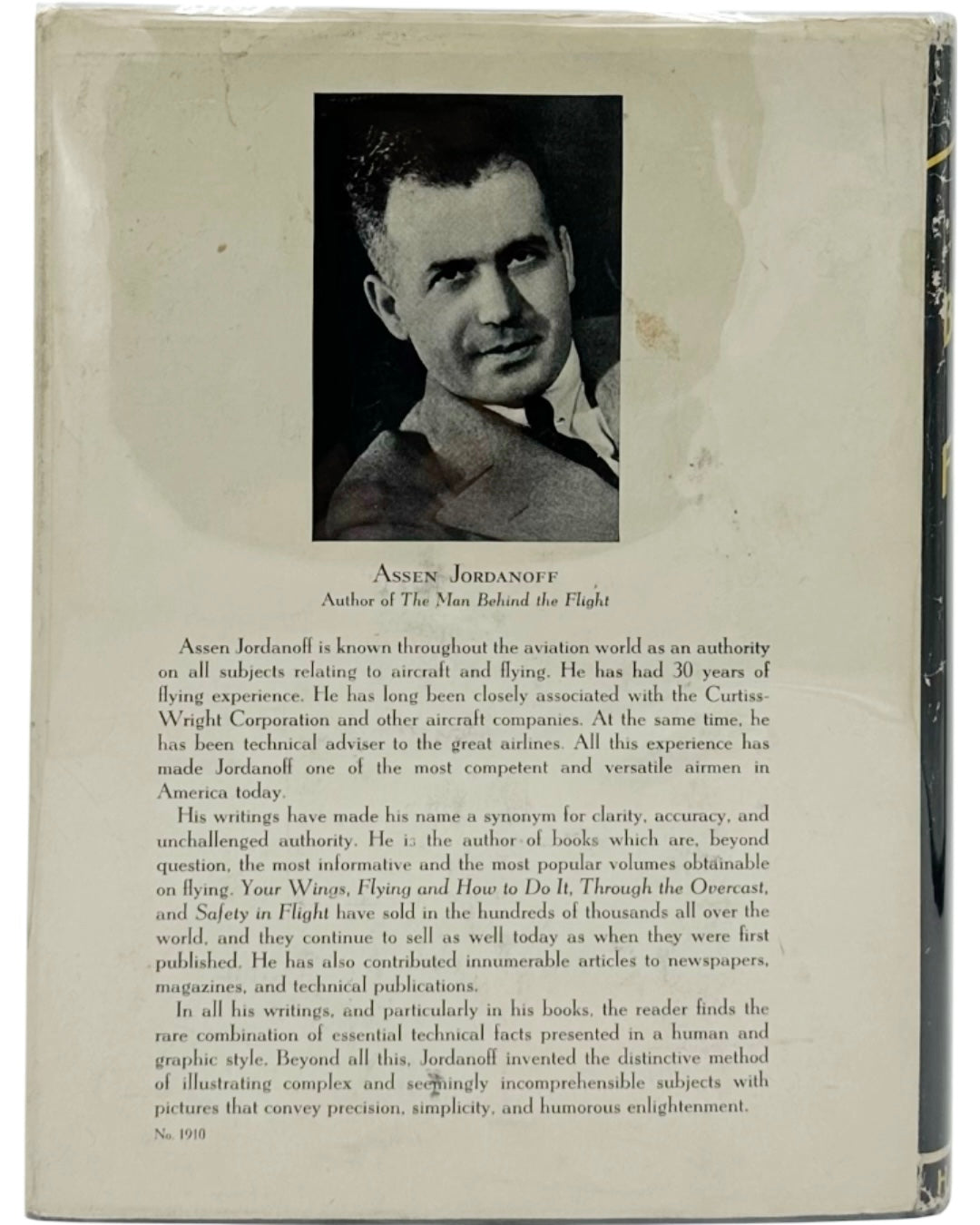 The Man Behind the Flight by Assen Jordanoff 1942 1st Edition Book