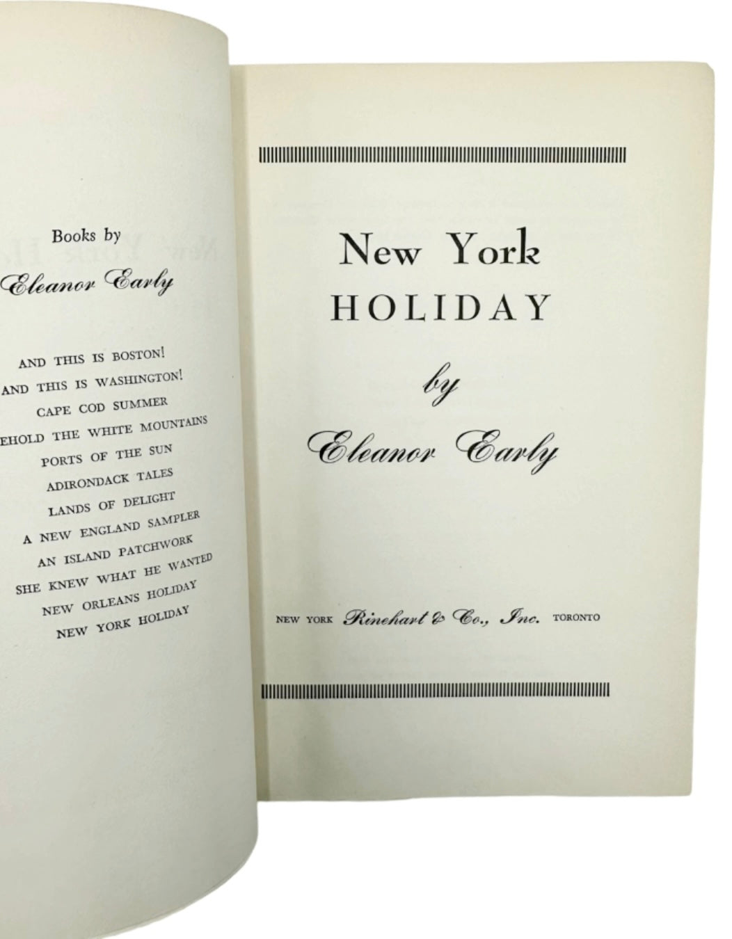 New York Holiday by Eleanor Early 1950 Book