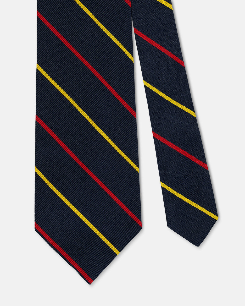 Made-in-USA Navy, Red, & Yellow Stripe Repp Tie