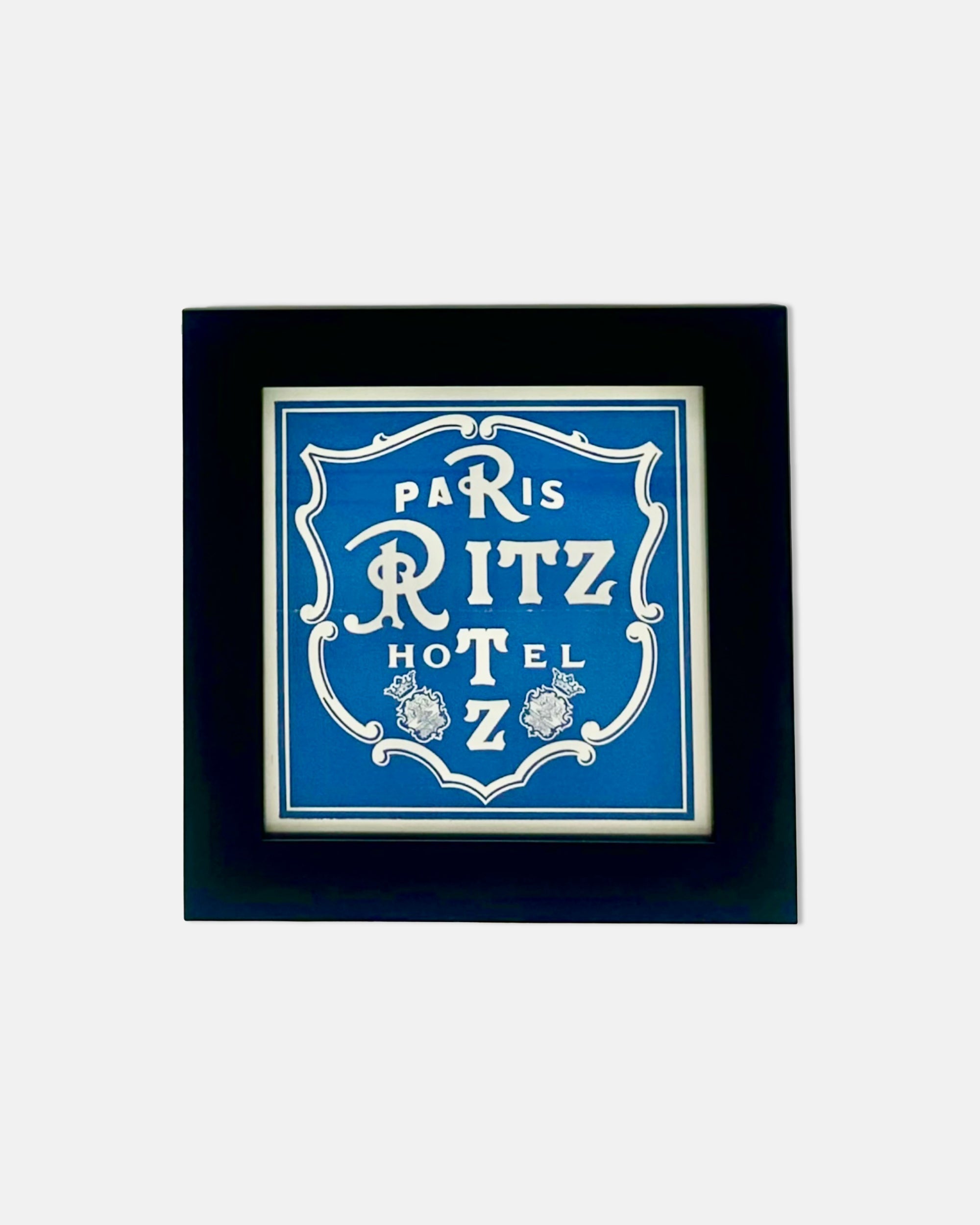 Vintage Hotel Ritz Paris Framed Luggage Label