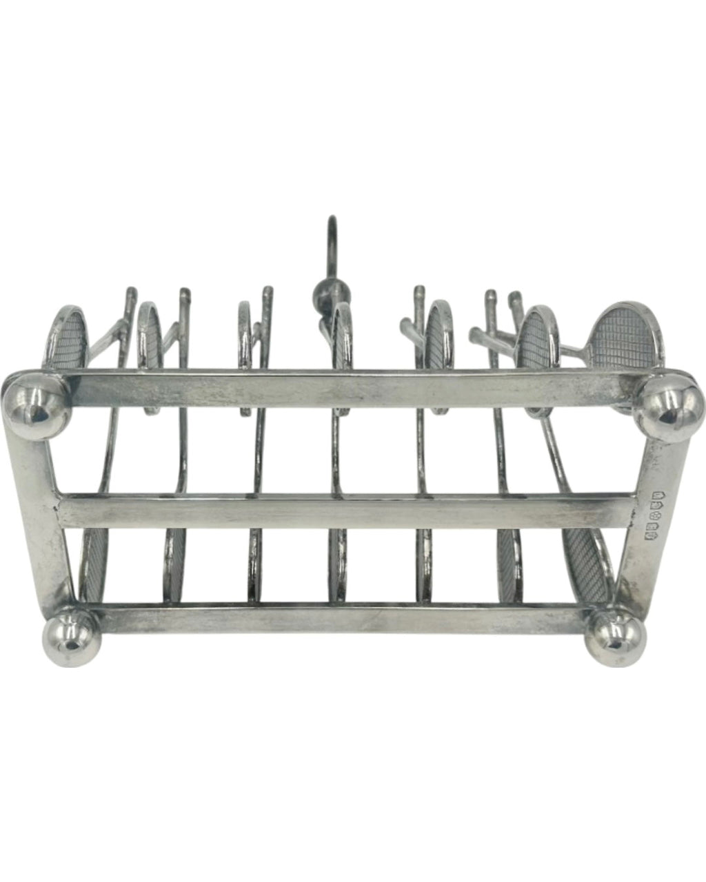 Novelty Tennis Racket Toast Rack Victorian Silverplate