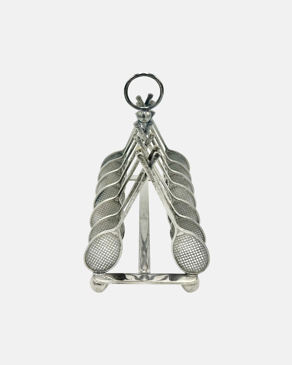 Novelty Tennis Racket Toast Rack Victorian Silverplate