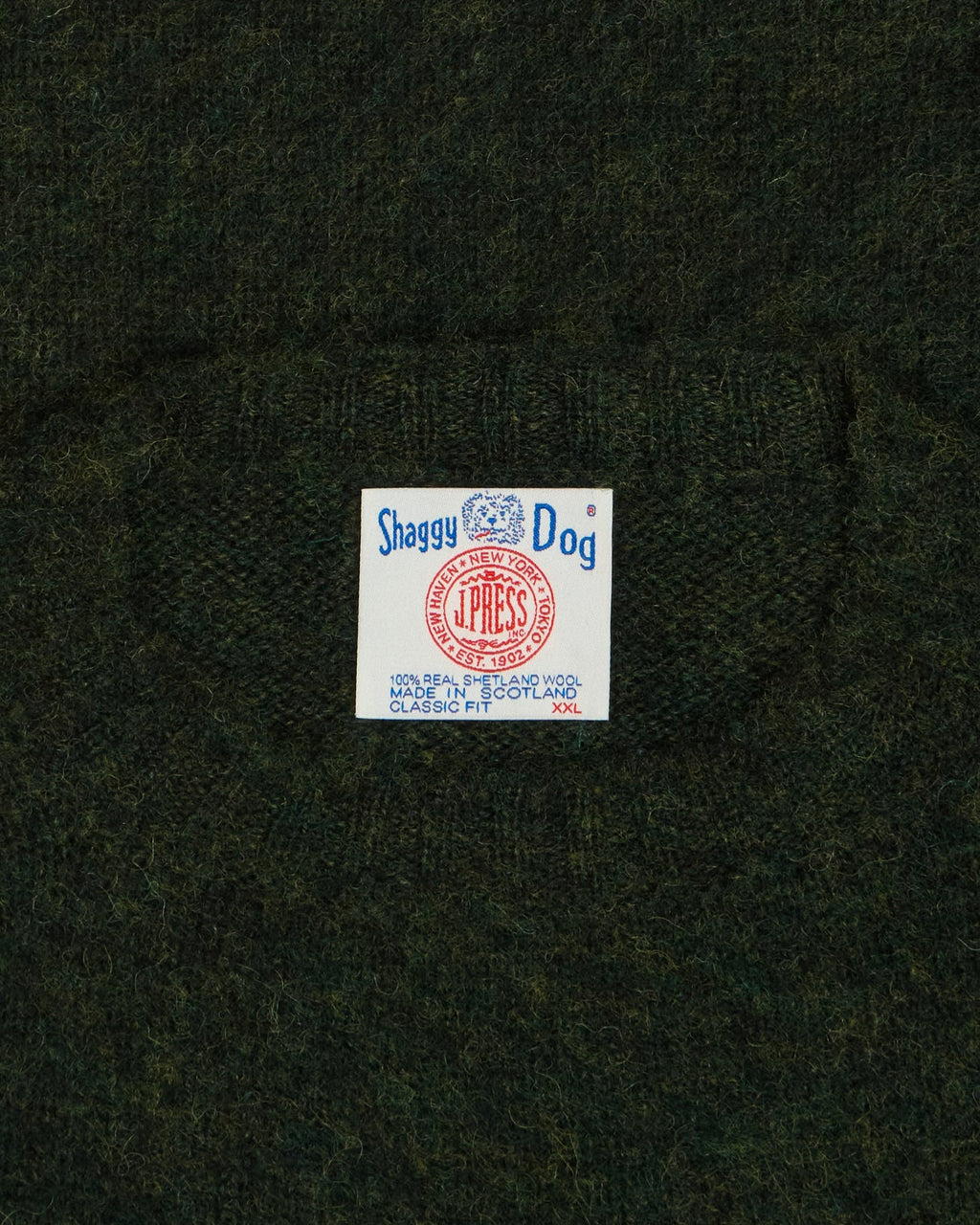Made-in-Scotland Dark Green Marl Shaggy Dog Sweater - Classic Fit